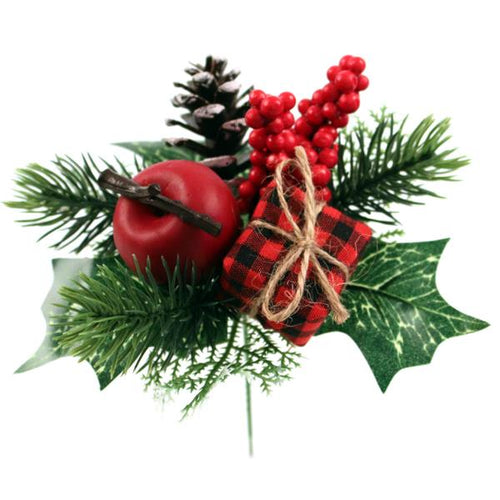 12 x Tartan Present, Apple, Berry and Foliage Picks - FULL BAG