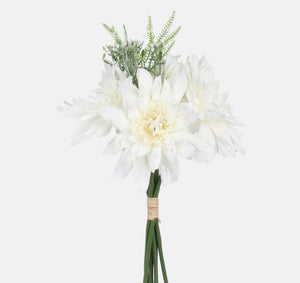 27cm Ivory Dahlia Bunch - Artificial Flower