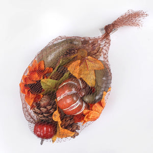 Bag of Autumnal Pieces - Maple Leaves Pumpkins Cones