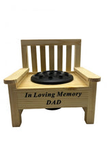 Load image into Gallery viewer, Wooden Memorial Bench with Flower Insert Pot Graveside Crematorium Plaque Garden