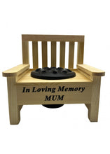 Load image into Gallery viewer, Wooden Memorial Bench with Flower Insert Pot Graveside Crematorium Plaque Garden