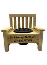 Load image into Gallery viewer, Wooden Memorial Bench with Flower Insert Pot Graveside Crematorium Plaque Garden