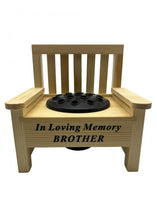 Load image into Gallery viewer, Wooden Memorial Bench with Flower Insert Pot Graveside Crematorium Plaque Garden