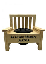 Load image into Gallery viewer, Wooden Memorial Bench with Flower Insert Pot Graveside Crematorium Plaque Garden