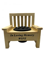 Load image into Gallery viewer, Wooden Memorial Bench with Flower Insert Pot Graveside Crematorium Plaque Garden