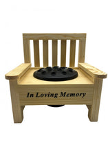 Load image into Gallery viewer, Wooden Memorial Bench with Flower Insert Pot Graveside Crematorium Plaque Garden