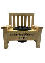 Load image into Gallery viewer, Wooden Memorial Bench with Flower Insert Pot Graveside Crematorium Plaque Garden