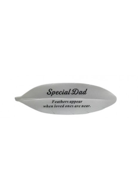 White Resin Memorial Feather Plaque - Feathers Appear When Loved Ones Are Near