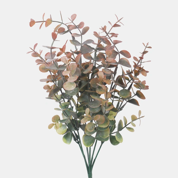35cm Artificial Burgundy/Green Eucalyptus Bundle - Greenery