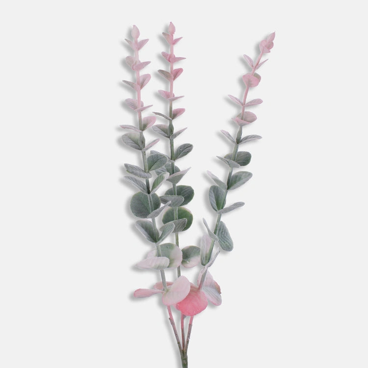 55cm Artificial Pink Eucalyptus Single Stem - Autumnal Greenery