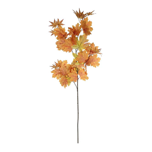 100cm Orange Autumn Maple Leaf Single Stem