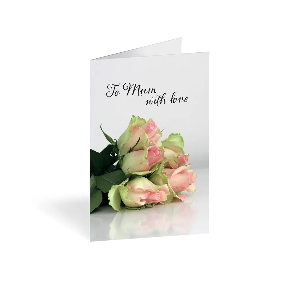 25 x Folded Mothers Day Greeting Card - To mum with love