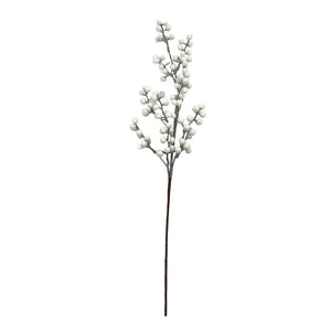 72cm Frosted White Berry Stem - Christmas Xmas Artificial