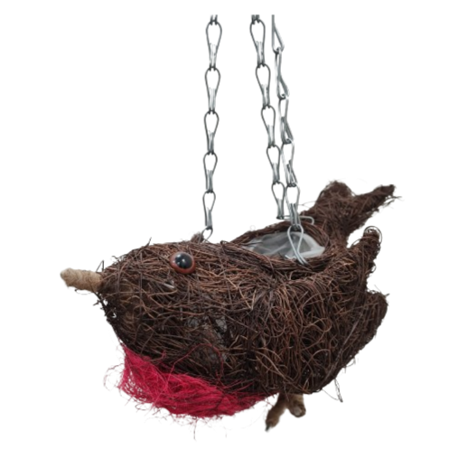 30cm Natural Salim Robin Hanging Basket Planter with Lining