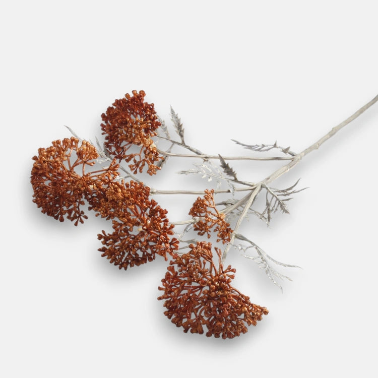72cm Orange Yarrow Single Stem - Autumnal