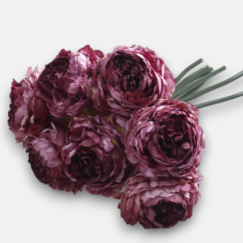 27cm Large Deluxe Peony Bouquet - Purple