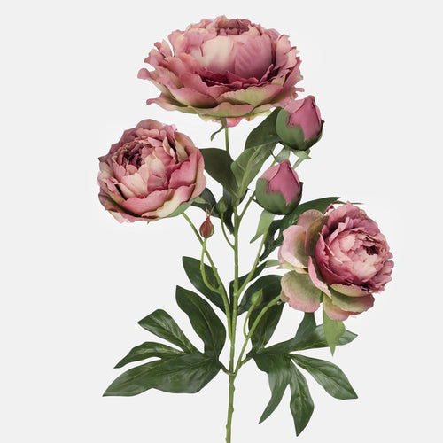 67cm Deluxe Dusky Pink Peony Spray - Artificial Single Stem