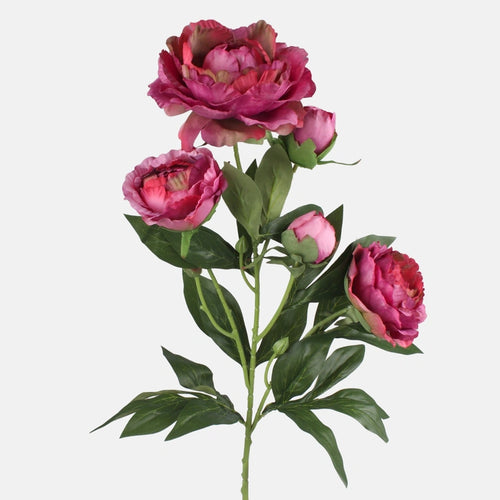 67cm Deluxe Cerise Peony Spray - Artificial Single Stem