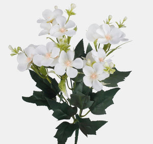 34cm Ivory Primrose Bunch with Foliage - Artificial Flower