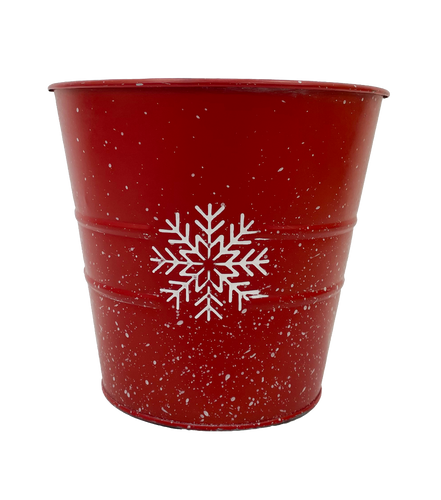 17cm Red Snowflake Zinc Metal Pot