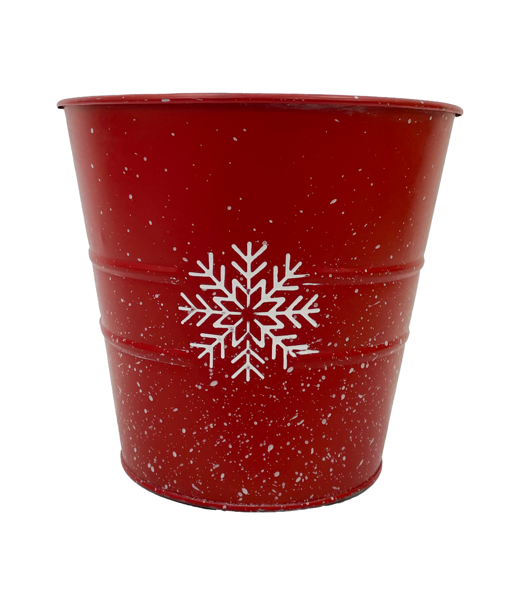 17cm Red Snowflake Zinc Metal Pot