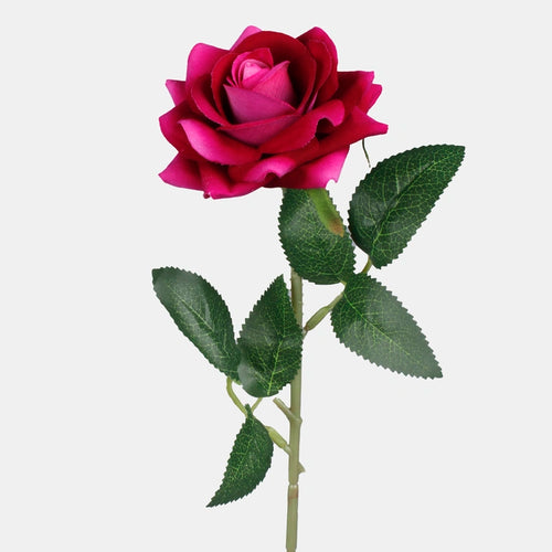 50cm Single Stem Magenta Two Tone Rose - Artificial Flower