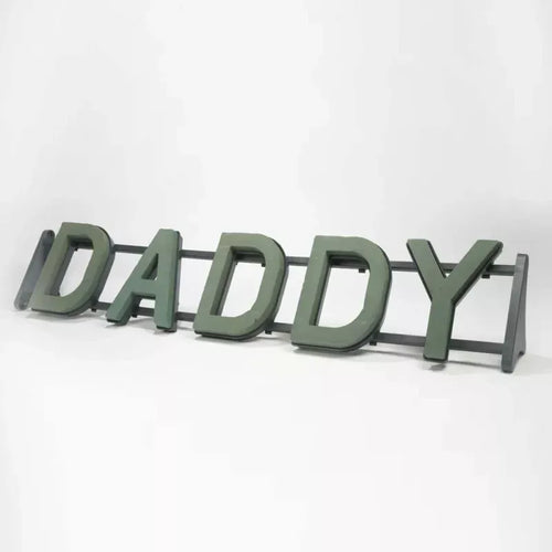 Daddy Plastic Backed Letter Frame - Wet Foam - Val Spicer - LARGE ITEM