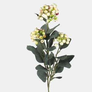 65cm Artificial Cream Berry Spray Single Stem