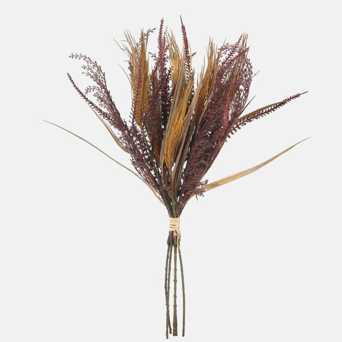 58cm Large Deluxe Autumnal Dried Look Grass Bunch - Burgundy