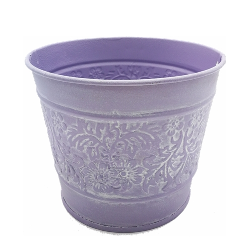 11.5cm Metal Pot Pastel Lilac