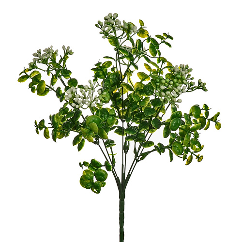 32cm Plastic Berry Bush Green White