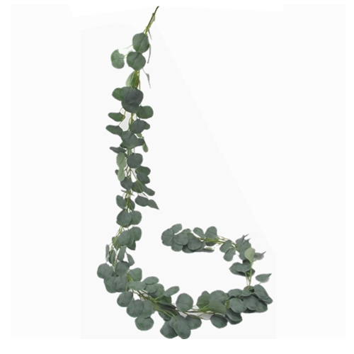 180cm Flocked Eucalyptus Garland Grey Green - Christmas Xmas Decoration