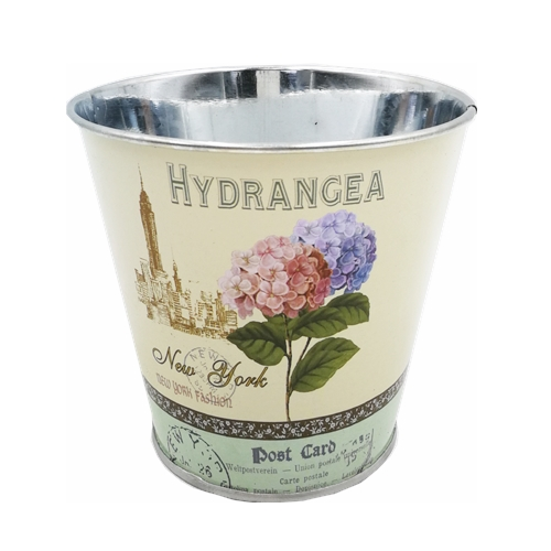 10cm Hydrangea Metal Pot - Container Gift Mothers Day