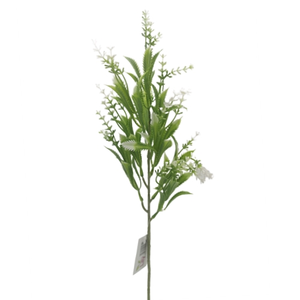 48cm White Astilbe Single Stem Spray