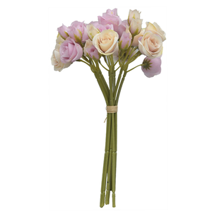 30cm Lilac / Cream Mini Rose and Rosebud Bundle -Artificial Flowers