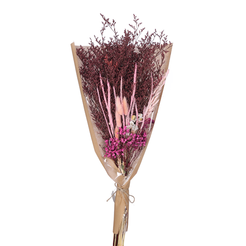 70cm Large Dried Mixed Flower Bouquet - Pink/Fuchsia - Dried Flowers
