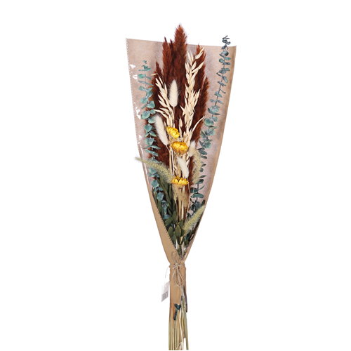 70cm Large Dried Mixed Flower Bouquet - Natural/Brown/Orange - Dried Flowers