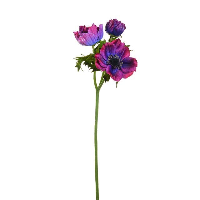 46cm Purple Single Stem Anemone - Artificial Flower Christmas