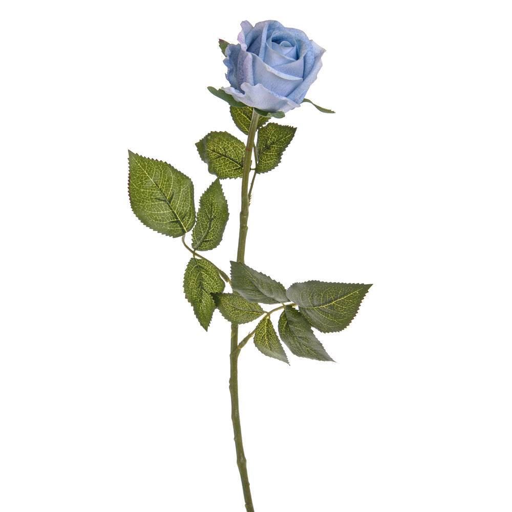 55cm Real Touch Rose Bud Blue - Artificial Flower