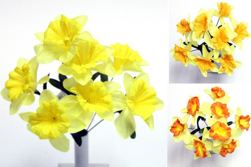 33 cm Daffodil / Daff Bush - Artificial Silk Flower