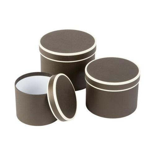 Decorative Hat Box for Storage With Lid Set of 3 Round 