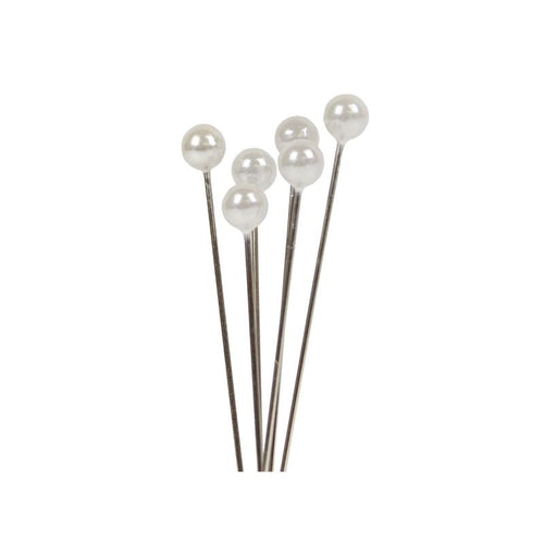 100 x White Pearl Headed Pins (4cm)