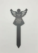 Load image into Gallery viewer, Black &amp; White Plastic Memorial Angel Cherub Stake Graveside Spike Crematorium