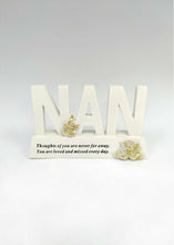 Load image into Gallery viewer, Gold Plinth Memorial Letters- Rose Flower - Remembrance Graveside Plaque Tribute