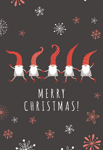 25 x Oasis Merry Christmas Folding Card - Dancing Santa Gonks