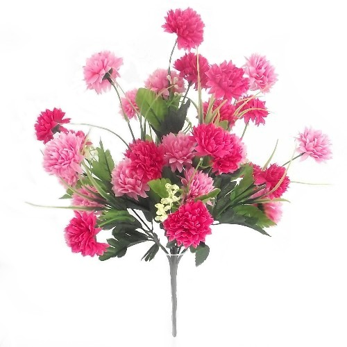 44cm Chrysanthemum Bush Pink - Artificial Flower