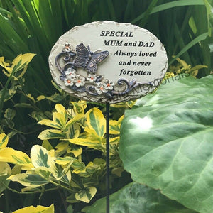 Memorial Bronze 3D Butterfly Stick Stake Pick Plaque Tribute Graveside Ornament
