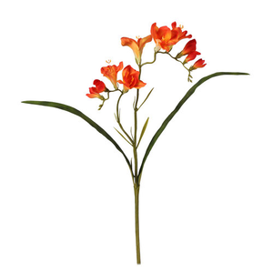56cm Artificial Flower Orange Freesia Single Stem