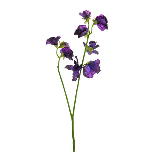 48cm Artificial Sweetpea Stem Purple