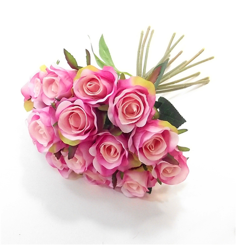 24cm ROSEBUD BUNDLE (15 HEADS) PINK